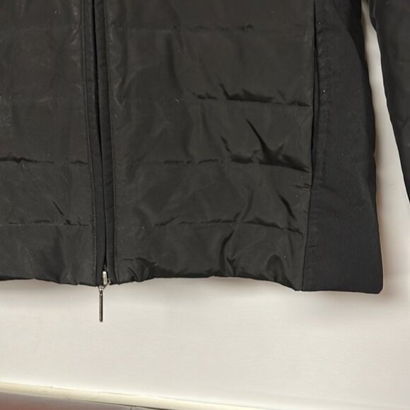 Via Spiga Size L,  Lightweight Packable Puffer Coat Jacket Hooded Black - Picture 6 of 8